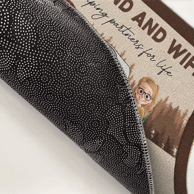 Personalized Decorative Mat – Camping Gifts For Campers, Couple - Camping Partners for Life