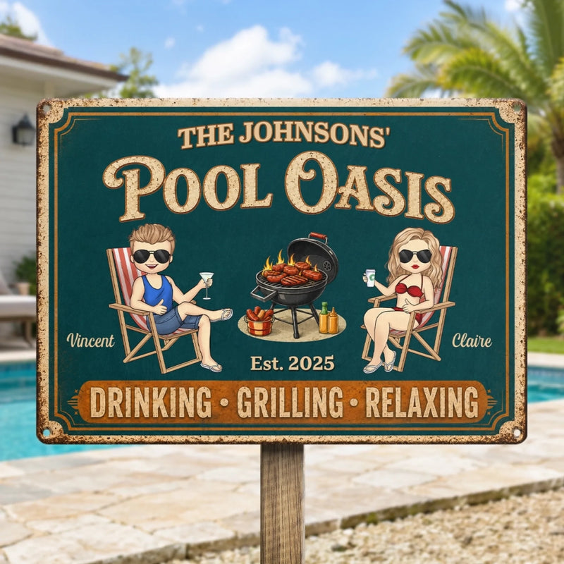Personalized Home Decor Metal Sign – Gifts For Couple – The Best Days Are Pool Days