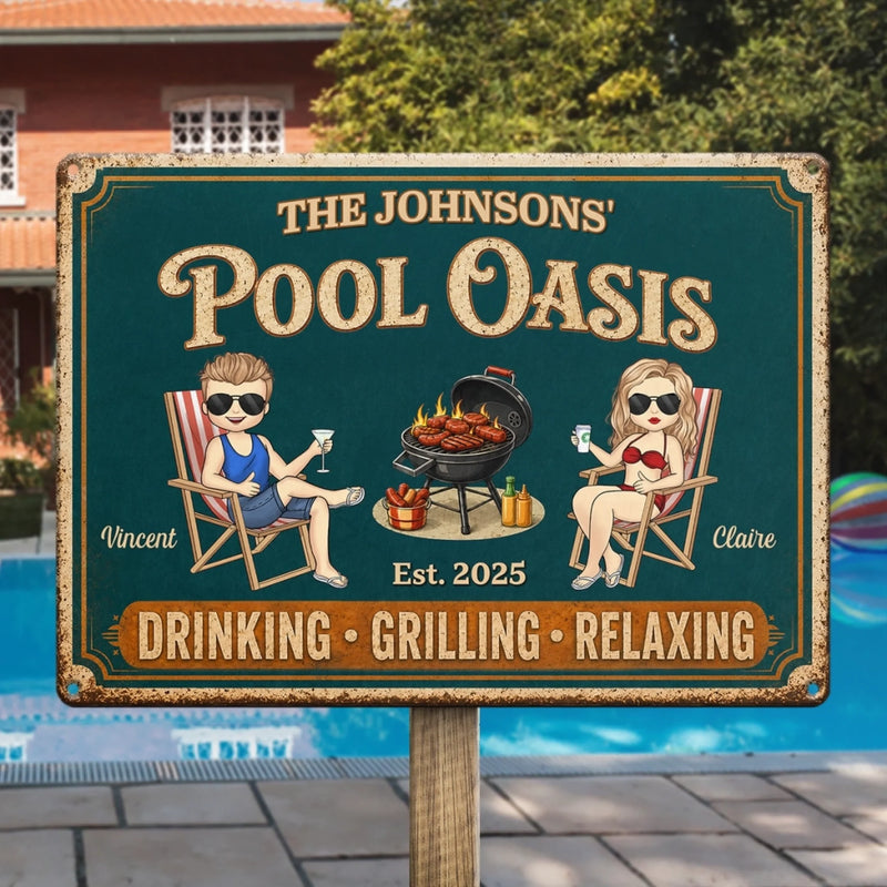 Personalized Home Decor Metal Sign – Gifts For Couple – The Best Days Are Pool Days