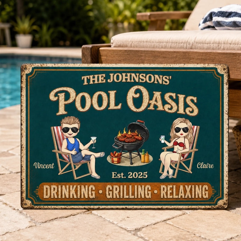 Personalized Home Decor Metal Sign – Gifts For Couple – The Best Days Are Pool Days