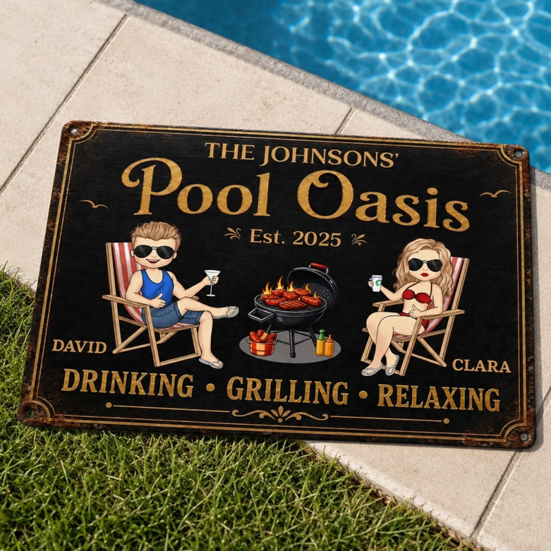 Personalized Home Decor Metal Sign – Gifts For Couple – Welcome To Our Happy Place