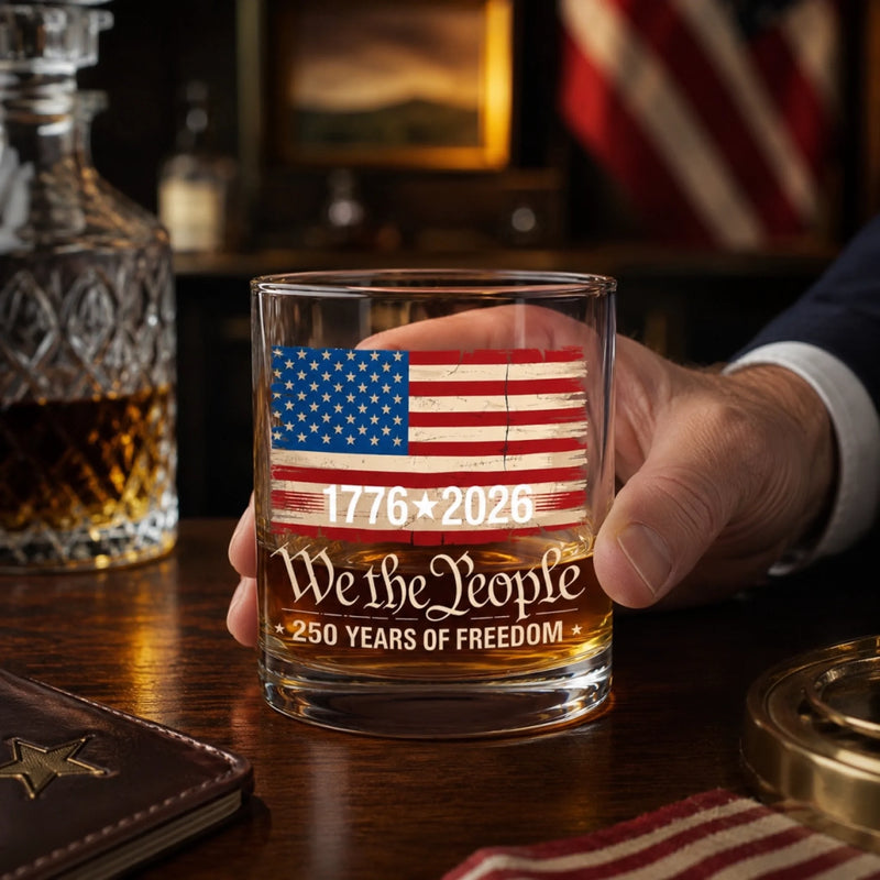 Personalized America 250th Anniversary Whiskey Glass - Gifts For Men, Women - Still Standing Proud