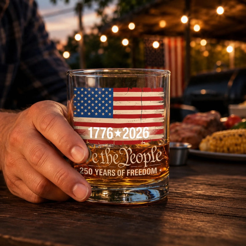 Personalized America 250th Anniversary Whiskey Glass - Gifts For Men, Women - Still Standing Proud
