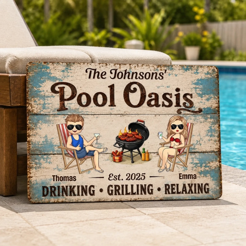 Personalized Home Decor Metal Sign – Gifts For Couple – Life Is Better By The Pool