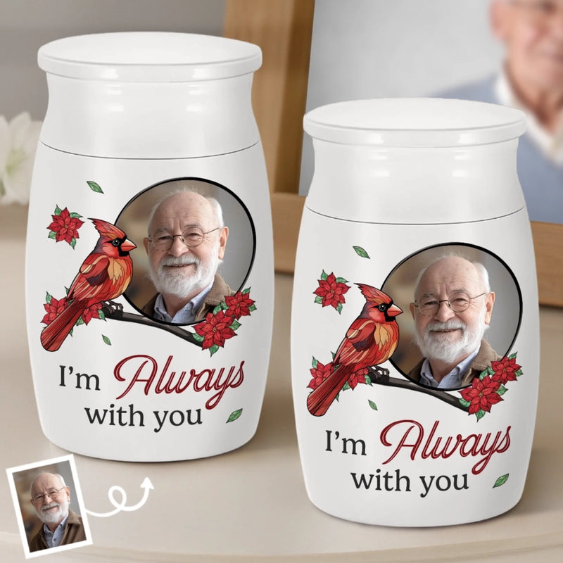 Personalized Photo Memorial Urn – Sympathy Gift – I'm Always With You