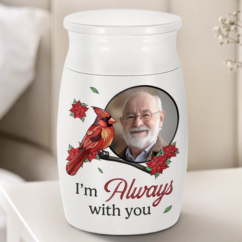 Personalized Photo Memorial Urn – Sympathy Gift – I'm Always With You