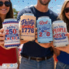 Personalized America 250th Anniversary Leather Can Cooler – Gifts For Family Members – Freedom Lives Here