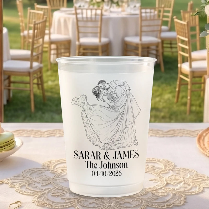 Personalized Photo Party Cups – Anniversary Wedding Gifts For Couple – Celebrating Our Beautiful Years