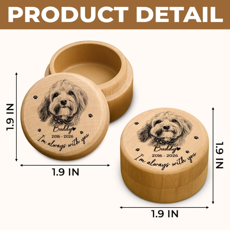 Personalized Photo Wooden Pet Fur Keepsake Box – Pet Memorial Gifts – Forever In My Heart