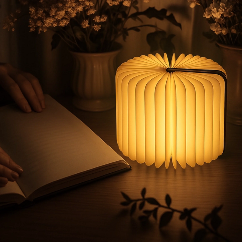 Personalized Foldable LED Magic Book Lamp - Gifts For Book Lovers, Bookworms, Readers - Books Light My World