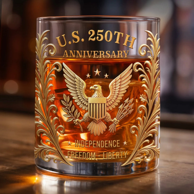 Personalized America 250th Anniversary 11oz Whiskey Glass – Gifts For Men, Women – Claws Out, Spirit High