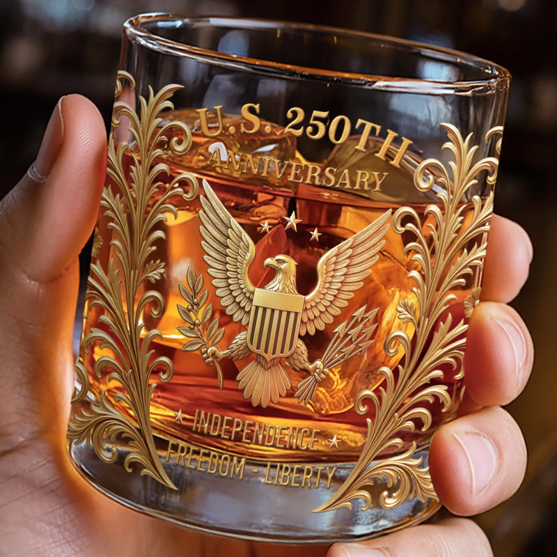 Personalized America 250th Anniversary 11oz Whiskey Glass – Gifts For Men, Women – Claws Out, Spirit High