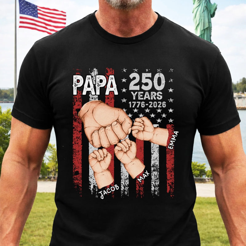 Personalized America 250th Anniversary T-shirt, Hoodie – Gifts For Dad, Grandpa – 250 Years Of Liberty