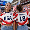 Personalized Women's Jersey Crop Tee – Gifts For Soccer Lovers, Sports Fans – Chasing Goals, Making History