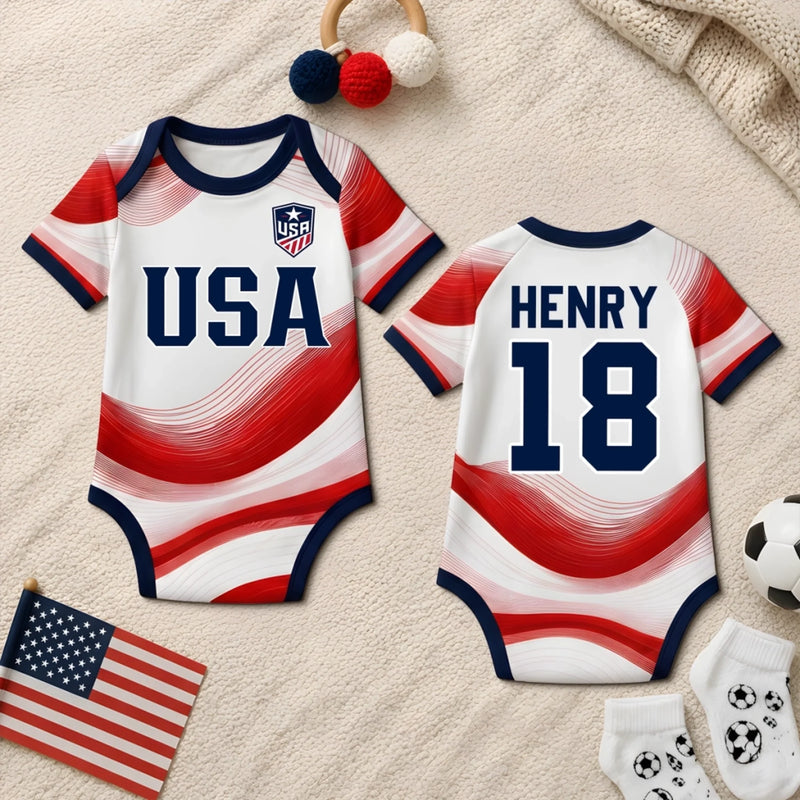 Personalized Baby Jersey Bodysuit
– Baby Shower Gifts For New Moms, New Dads, Soccer Lovers – Future Soccer Star In Training