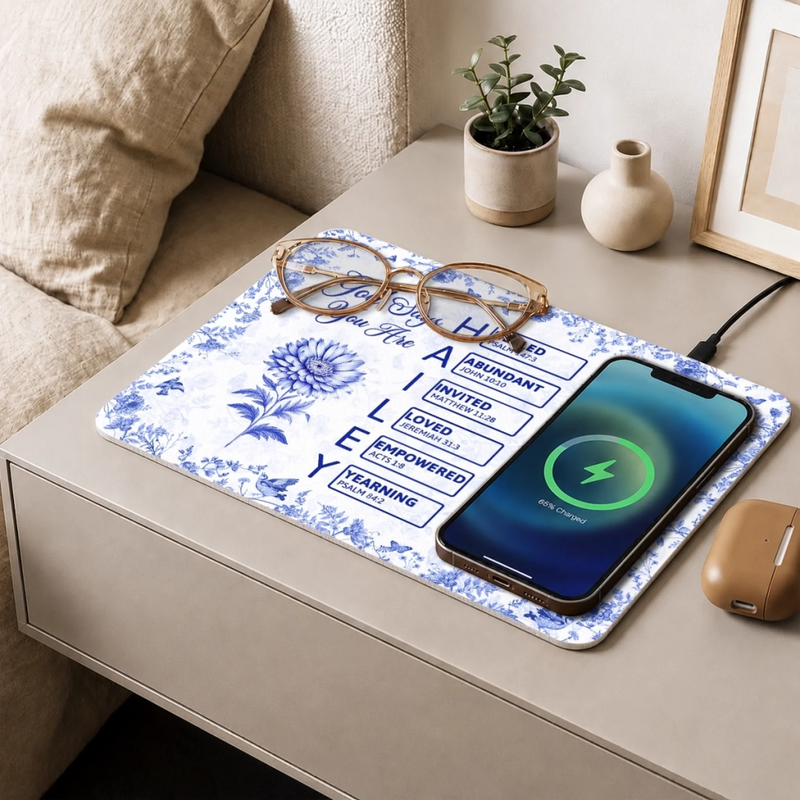 Personalized Charging Mat - Gifts For Women, Besties, Sisters - Blessed With A Soul Sister