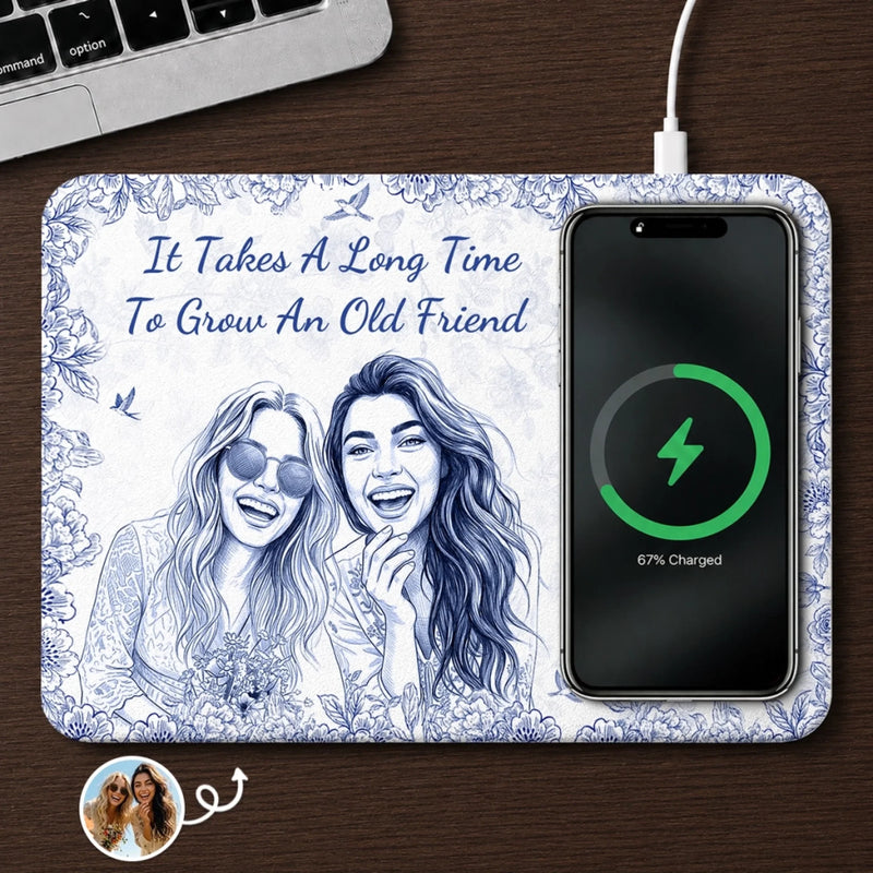 Personalized Photo Charging Mat - Gifts For Women, Besties, Sisters - Grounded In True, Deep Friendship