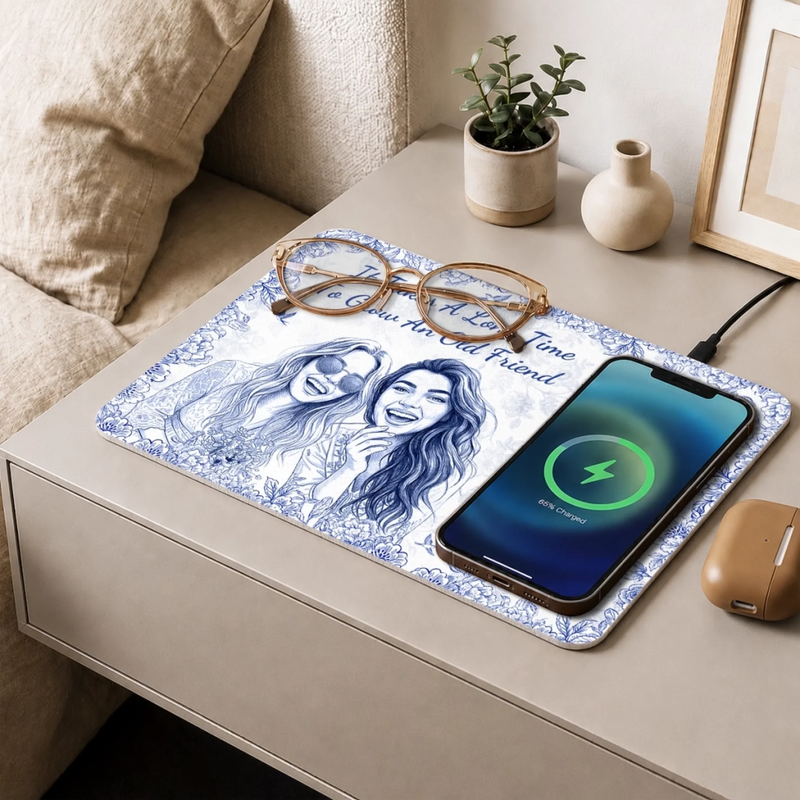 Personalized Photo Charging Mat - Gifts For Women, Besties, Sisters - Grounded In True, Deep Friendship