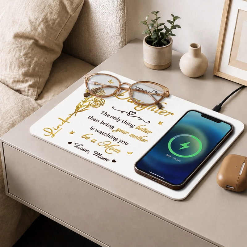 Personalized Charging Mat - Gifts For Daughter - Forever Proud To Call You My Daughter