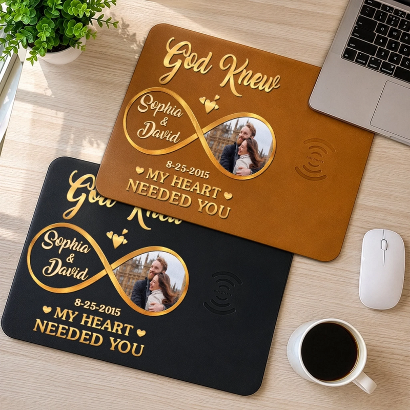 Personalized Photo Charging Mat - Anniversary Gifts For Couple - Our Forever Love Story