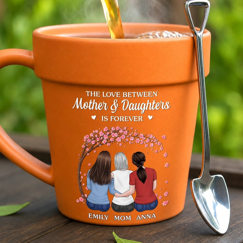 Personalized Plant Pot Ceramic Mug - Gifts For Mom, Daughter - Mother And Daughter, Connected Forever