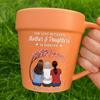 Personalized Plant Pot Ceramic Mug - Gifts For Mom, Daughter - Mother And Daughter, Connected Forever