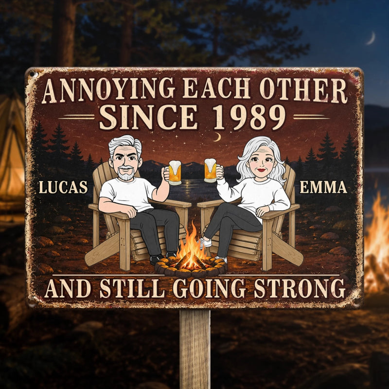 Personalized Home Decor Metal Sign - Gifts For Couple - Love Drives Us Crazy