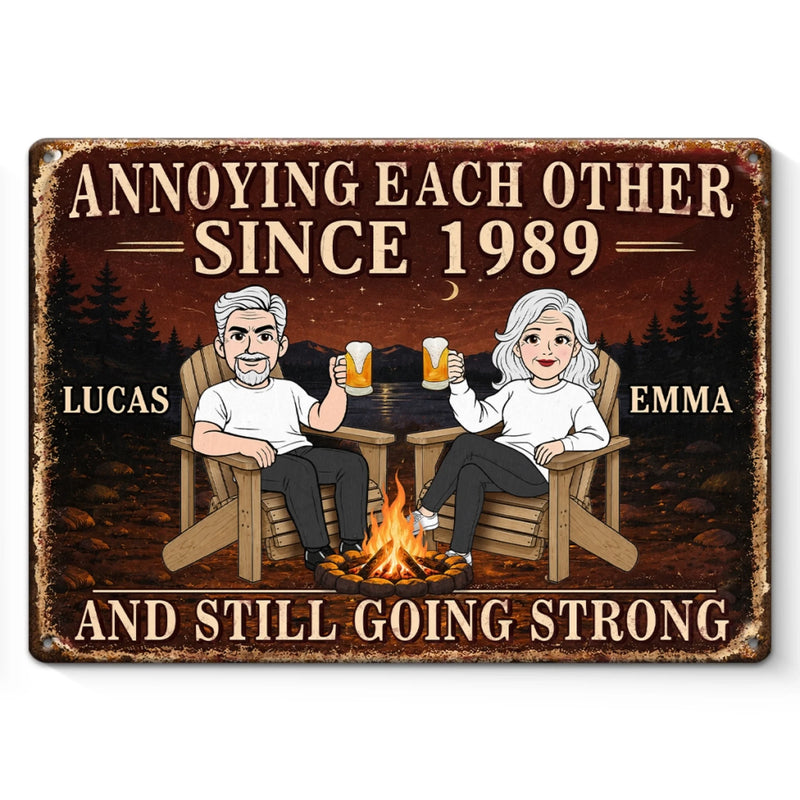 Personalized Home Decor Metal Sign - Gifts For Couple - Love Drives Us Crazy