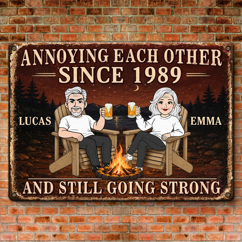 Personalized Home Decor Metal Sign - Gifts For Couple - Love Drives Us Crazy