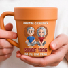 Personalized Plant Pot Ceramic Mug - Gifts For Couple - Growing Older, Loving Deeper