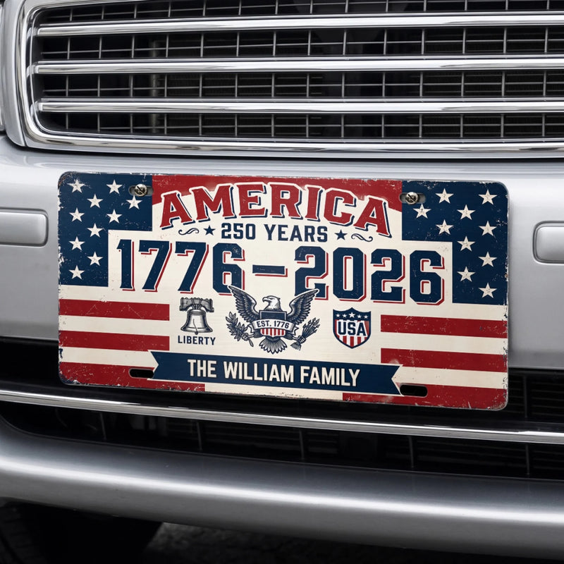 Personalized License Plate - America 250th Anniversary Gifts For Mom, Dad, Family - We Shine Best Together
