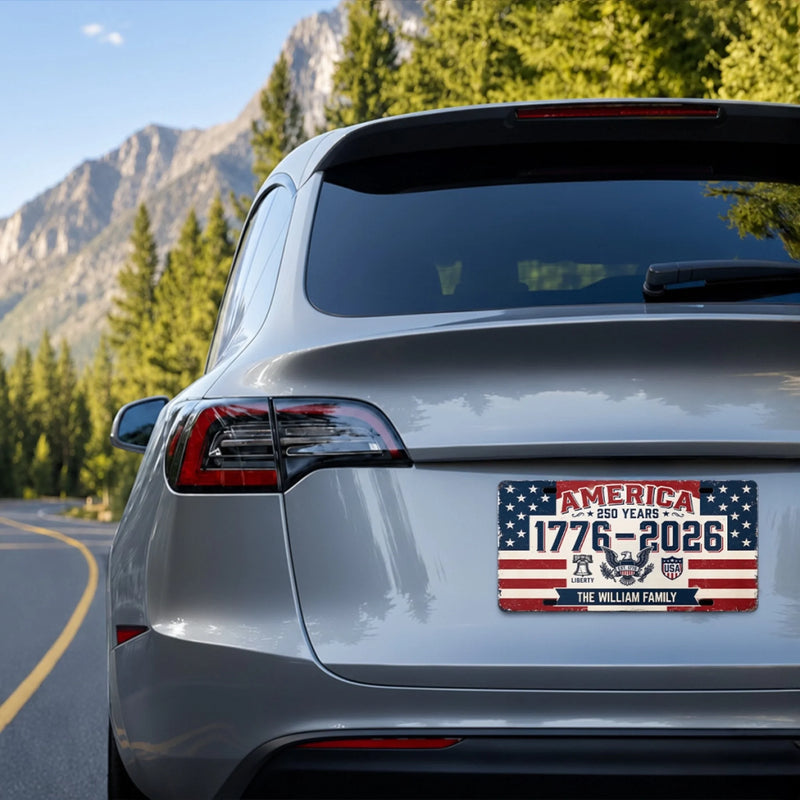 Personalized License Plate - America 250th Anniversary Gifts For Mom, Dad, Family - We Shine Best Together