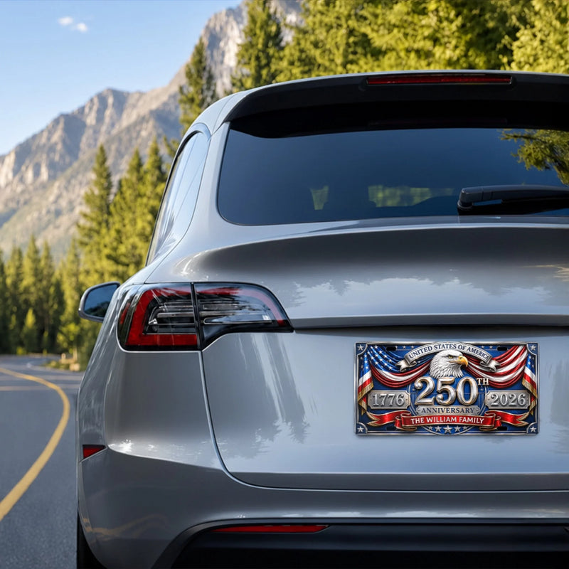 Personalized License Plate - America 250th Anniversary Gifts For Mom, Dad, Family - Together We Spark Joy