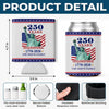 Personalized America 250th Anniversary Leather Can Cooler - Gifts For Family - Stars Stripes And Pride
