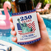Personalized America 250th Anniversary Leather Can Cooler - Gifts For Family - Stars Stripes And Pride