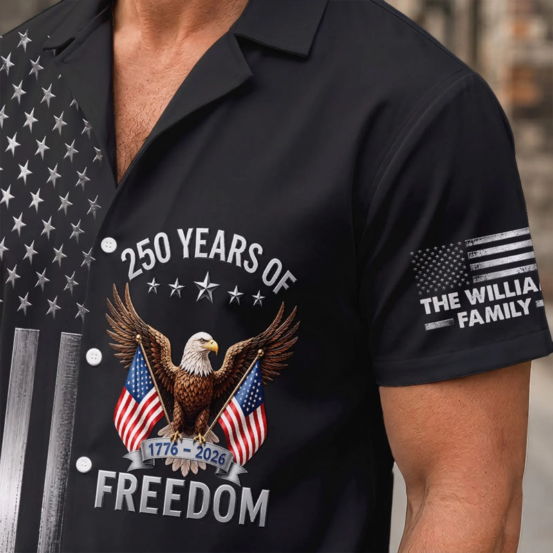 Personalized America 250th Anniversary Hawaiian Shirt - Gifts For Family - Generations United In Freedom