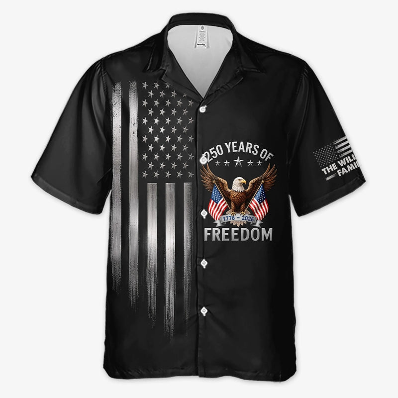 Personalized America 250th Anniversary Hawaiian Shirt - Gifts For Family - Generations United In Freedom