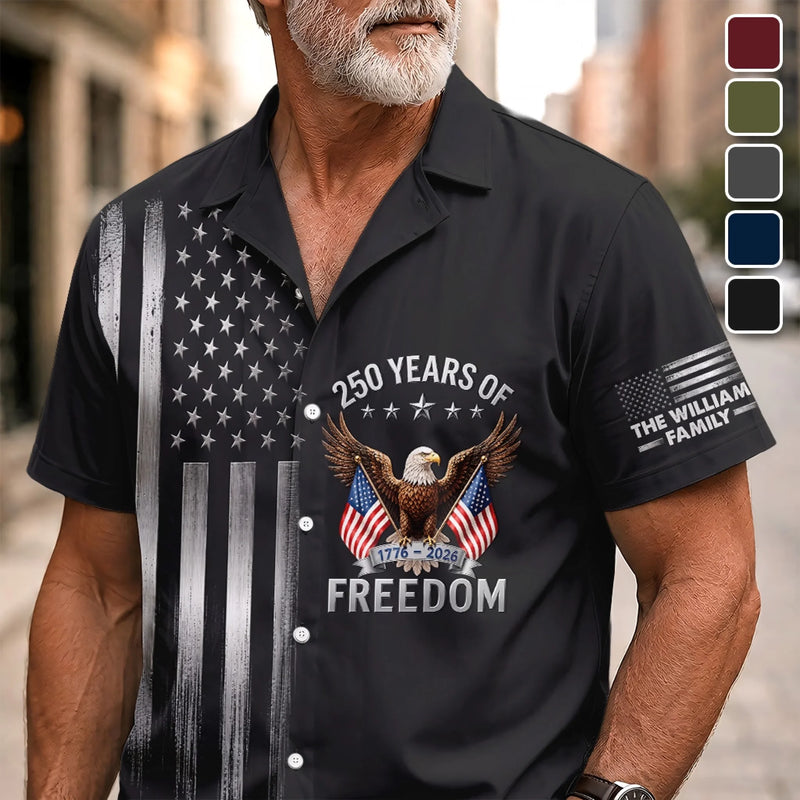 Personalized America 250th Anniversary Hawaiian Shirt - Gifts For Family - Generations United In Freedom