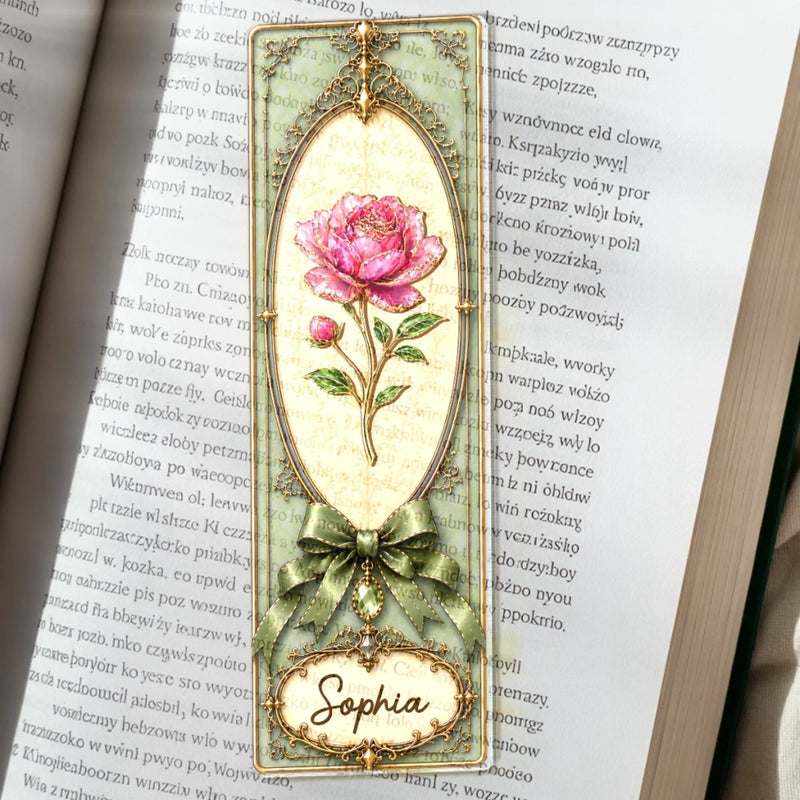 Personalized Clear Acrylic Bookmark - Bookish Gifts For Book Lovers, Bookworms - Where Stories Bloom