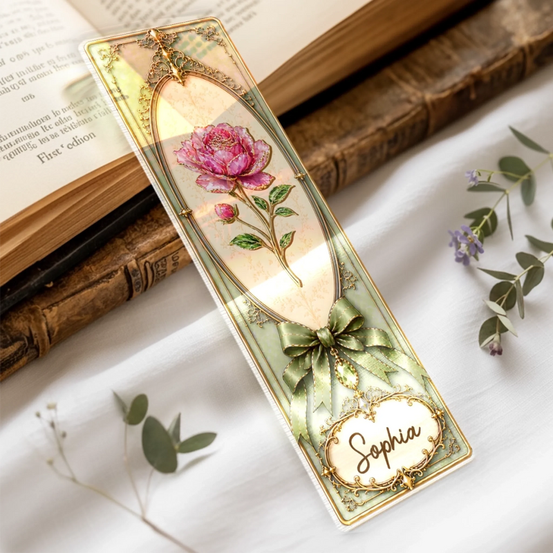 Personalized Clear Acrylic Bookmark - Bookish Gifts For Book Lovers, Bookworms - Where Stories Bloom