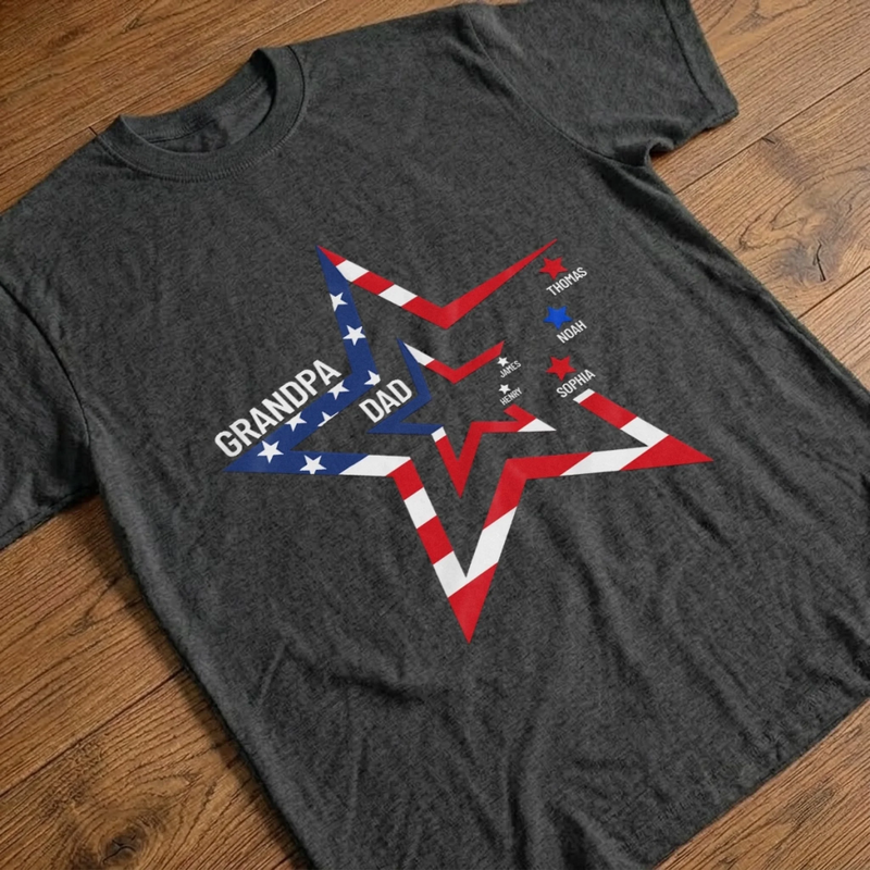 Personalized America 250th Anniversary T-shirt, Hoodie – Gifts For Dad, Grandpa – One Nation One Heart