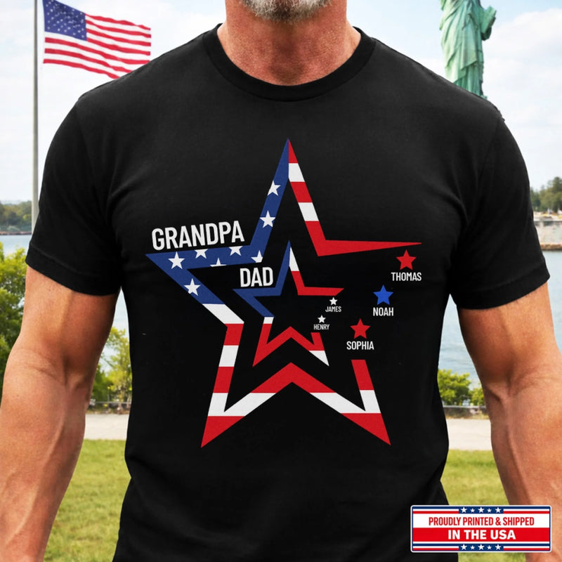 Personalized America 250th Anniversary T-shirt, Hoodie – Gifts For Dad, Grandpa – One Nation One Heart