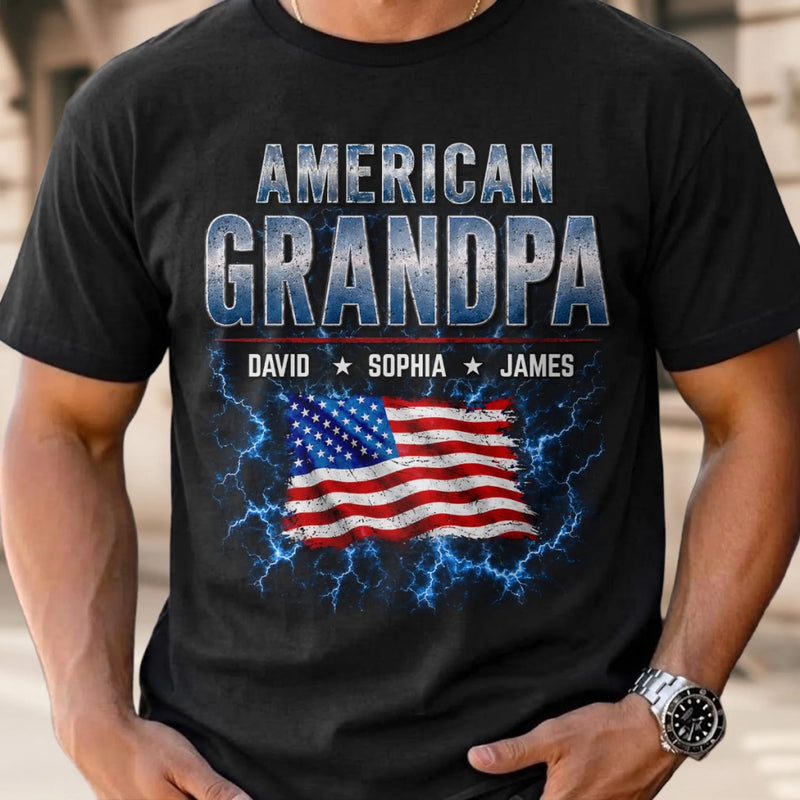 Personalized America 250th Anniversary T-shirt, Hoodie – Gifts For Dad, Grandpa – Stars, Stripes & Legacy
