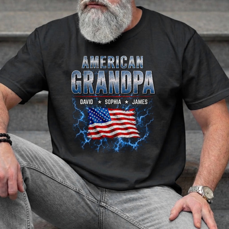 Personalized America 250th Anniversary T-shirt, Hoodie – Gifts For Dad, Grandpa – Stars, Stripes & Legacy
