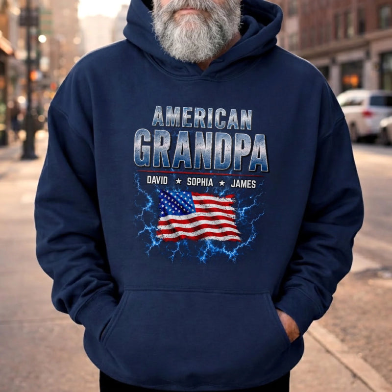 Personalized America 250th Anniversary T-shirt, Hoodie – Gifts For Dad, Grandpa – Stars, Stripes & Legacy