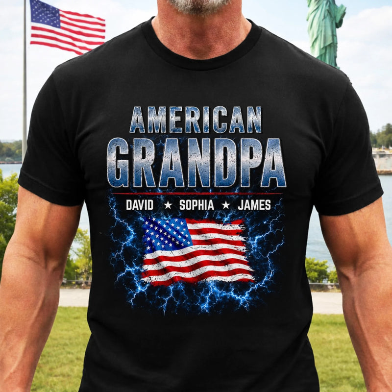 Personalized America 250th Anniversary T-shirt, Hoodie – Gifts For Dad, Grandpa – Stars, Stripes & Legacy