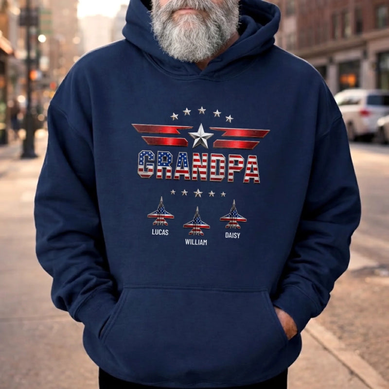 Personalized America 250th Anniversary T-shirt, Hoodie – Gifts For Grandpa, Dad – Patriot Since Day One