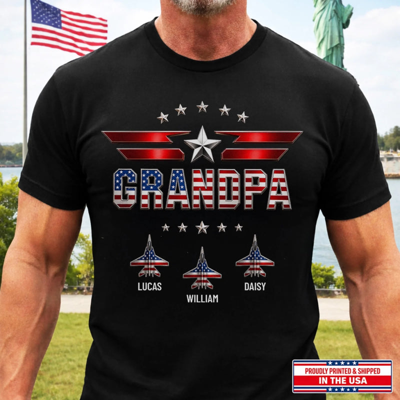 Personalized America 250th Anniversary T-shirt, Hoodie – Gifts For Grandpa, Dad – Patriot Since Day One