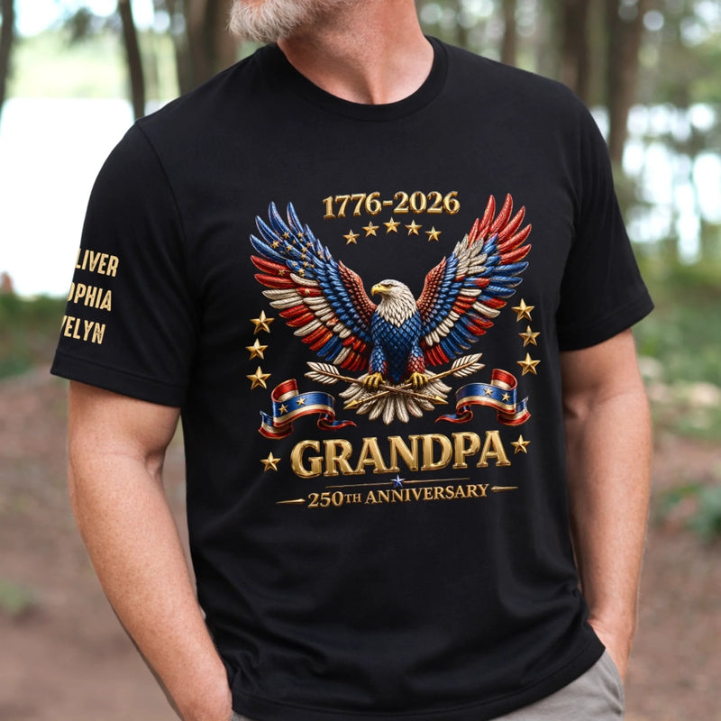 Personalized T-Shirt With Sleeve Design – Gifts For Grandpa, Dad – My Greatest Legacy
