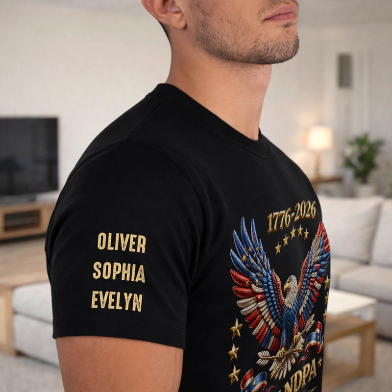 Personalized T-Shirt With Sleeve Design – Gifts For Grandpa, Dad – My Greatest Legacy